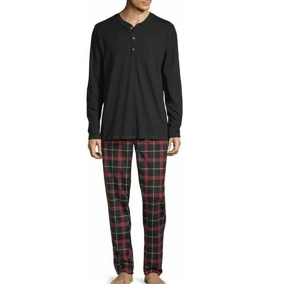 Men's Stafford Microfleece Pants and Long Sleeve Top Pajama Set - Picture 1 of 2
